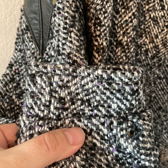 Vintage 80-90’s Wool Leather Coat Size M - Picture 4 of 14